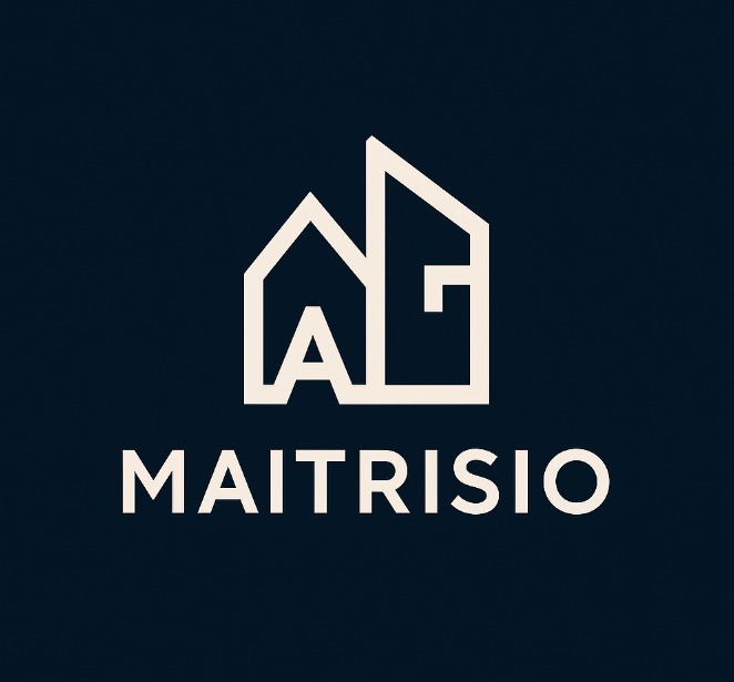 MAITRISIO logo with abstract house shapes and the text MAITRISIO.